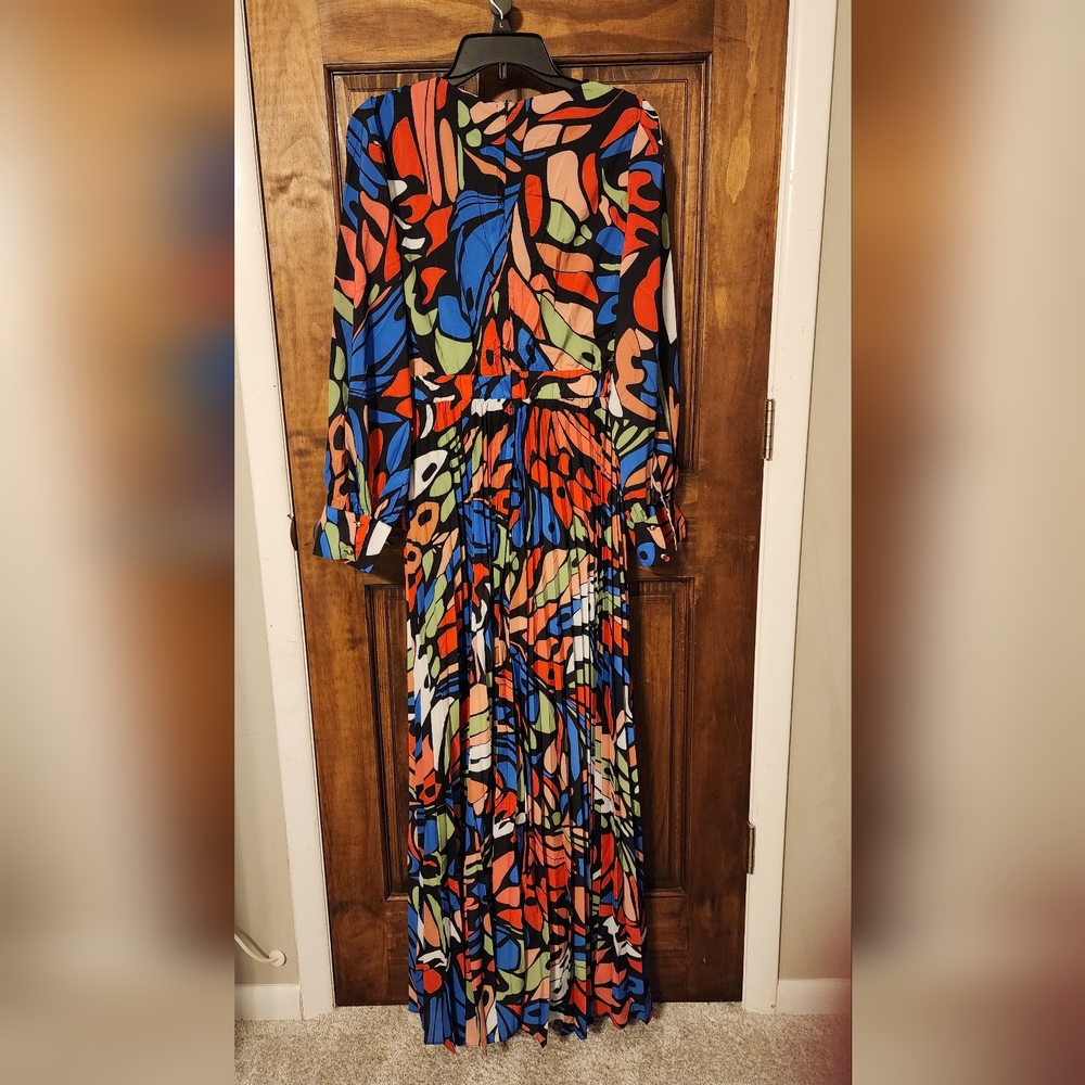 NEW Premium Boutique MultiColor Abstract Maxi Dress Sz Medium - Picture 5 of 5